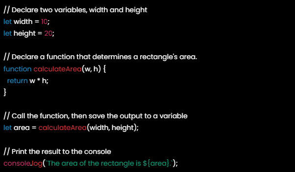 typescript code to calculate rectangle area