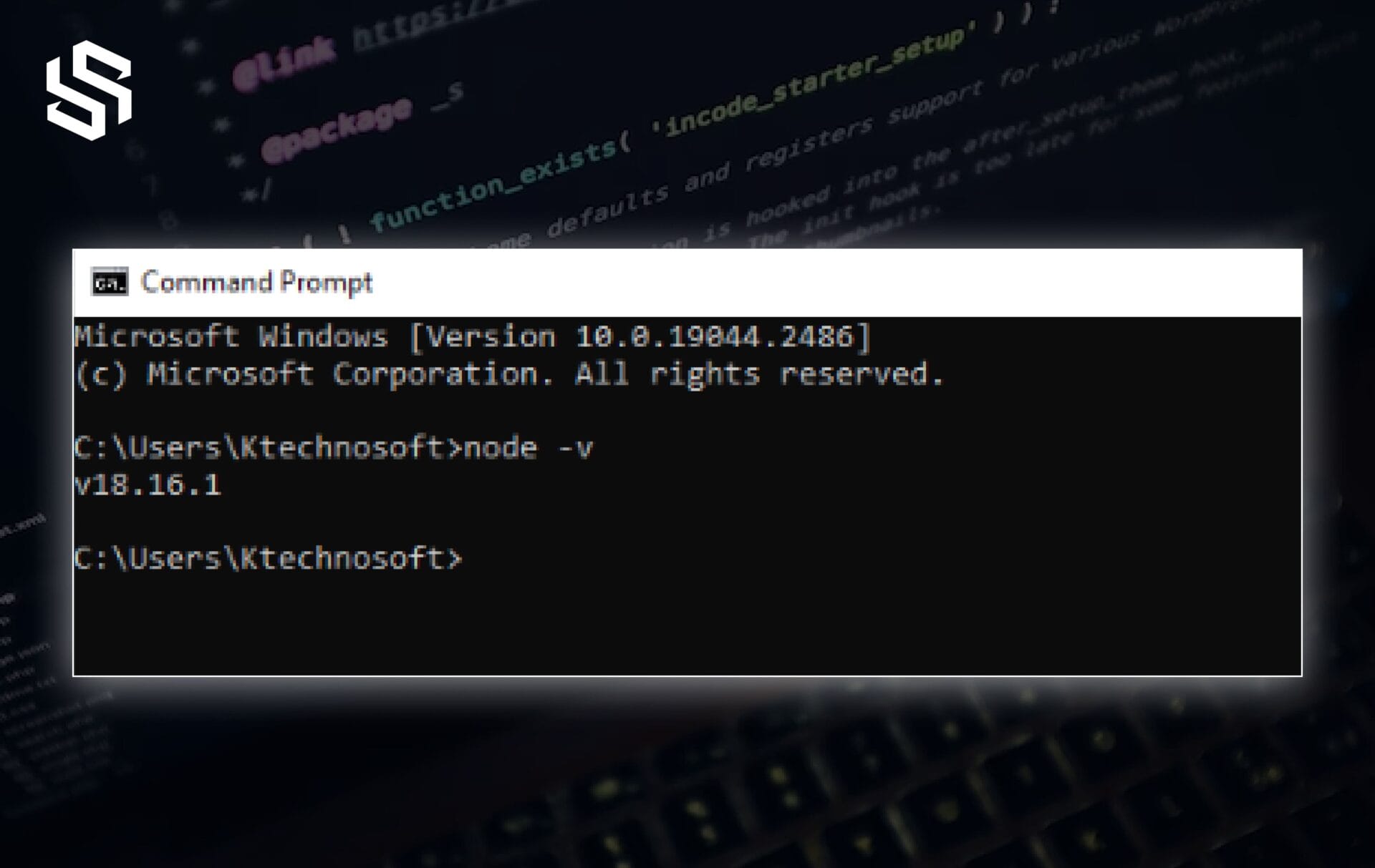 Command for Node.js Installation Version Check