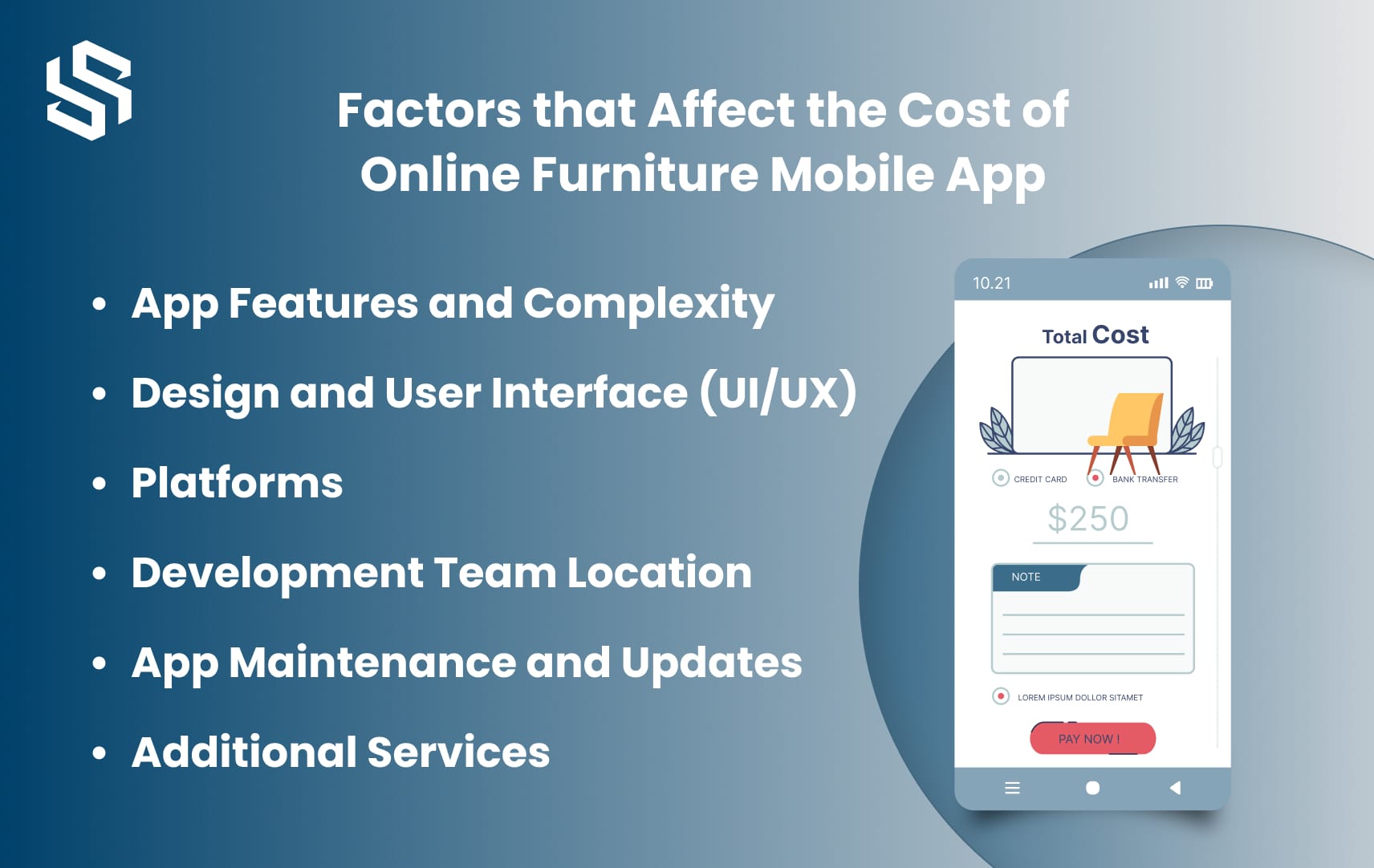 Factors that Affect the Cost of Online Furniture Mobile App