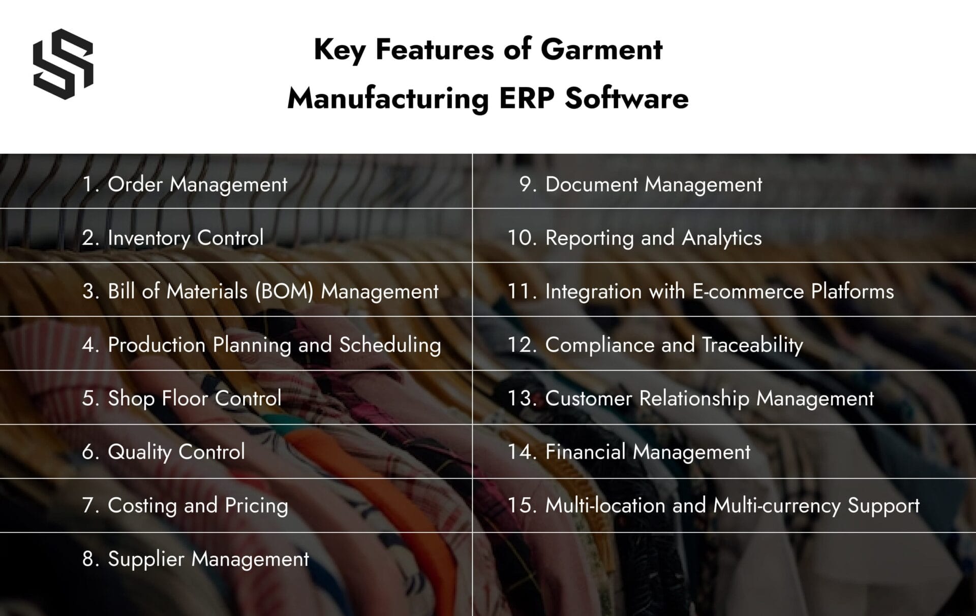 Key Features of Garment Manufacturing ERP Software