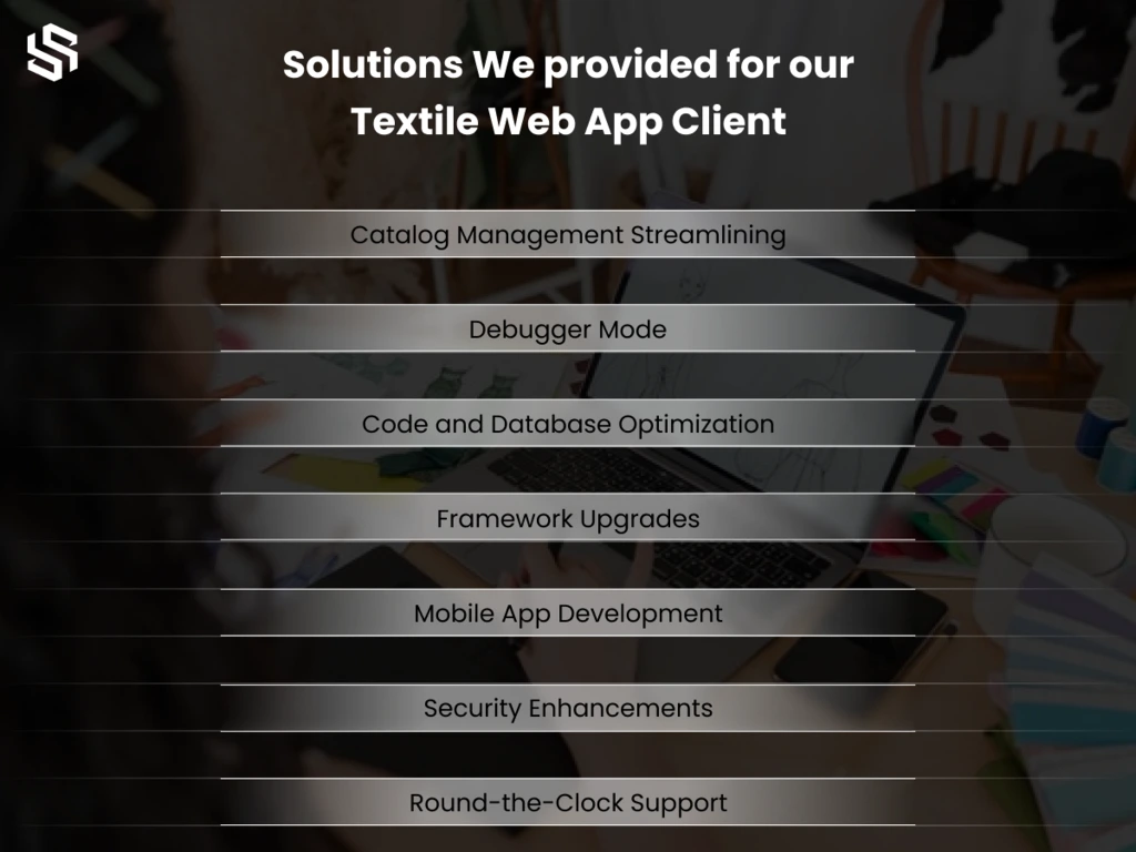 Solutions We provided for our Textile Web App Client