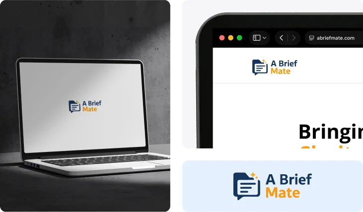 BriefMate branding + laptop mockup