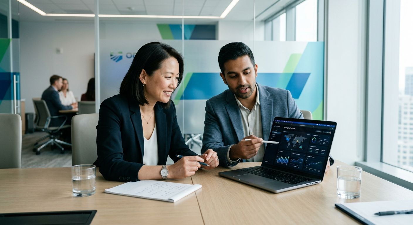 Business leaders reviewing a generative AI application
