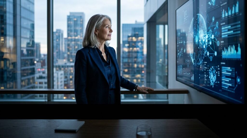 Executive reviewing an enterprise generative AI integration