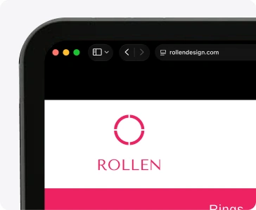 Rollen website in a desktop browser window