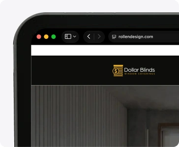 Dollar Blinds website in a desktop browser window