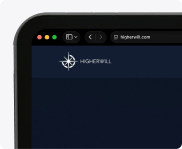 HigherWill website in a desktop browser window