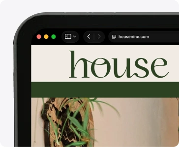 House Nine website in a desktop browser window