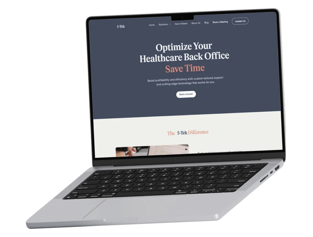 5-Tek Medical website shown on a laptop