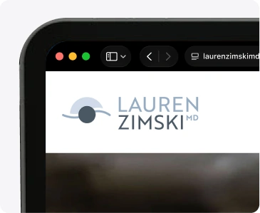 Lauren Zimski MD website in a desktop browser window