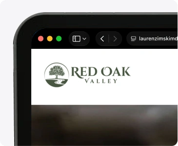 Red Oak Valley website in a desktop browser window