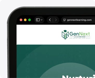 GenNext Learning website in a desktop browser window