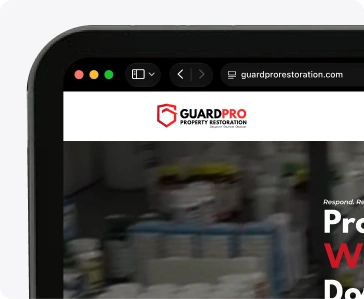 GuardPro website in a desktop browser window
