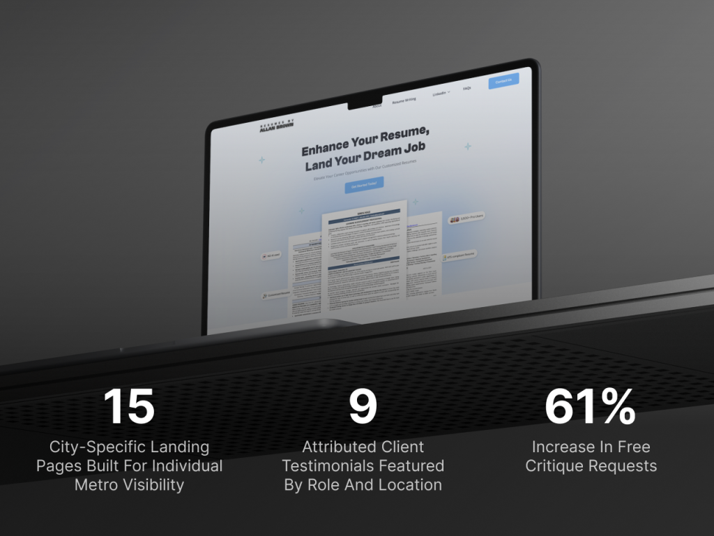 Allan Brown (Resumes by Allan Brown) - case study card, hover state with results
