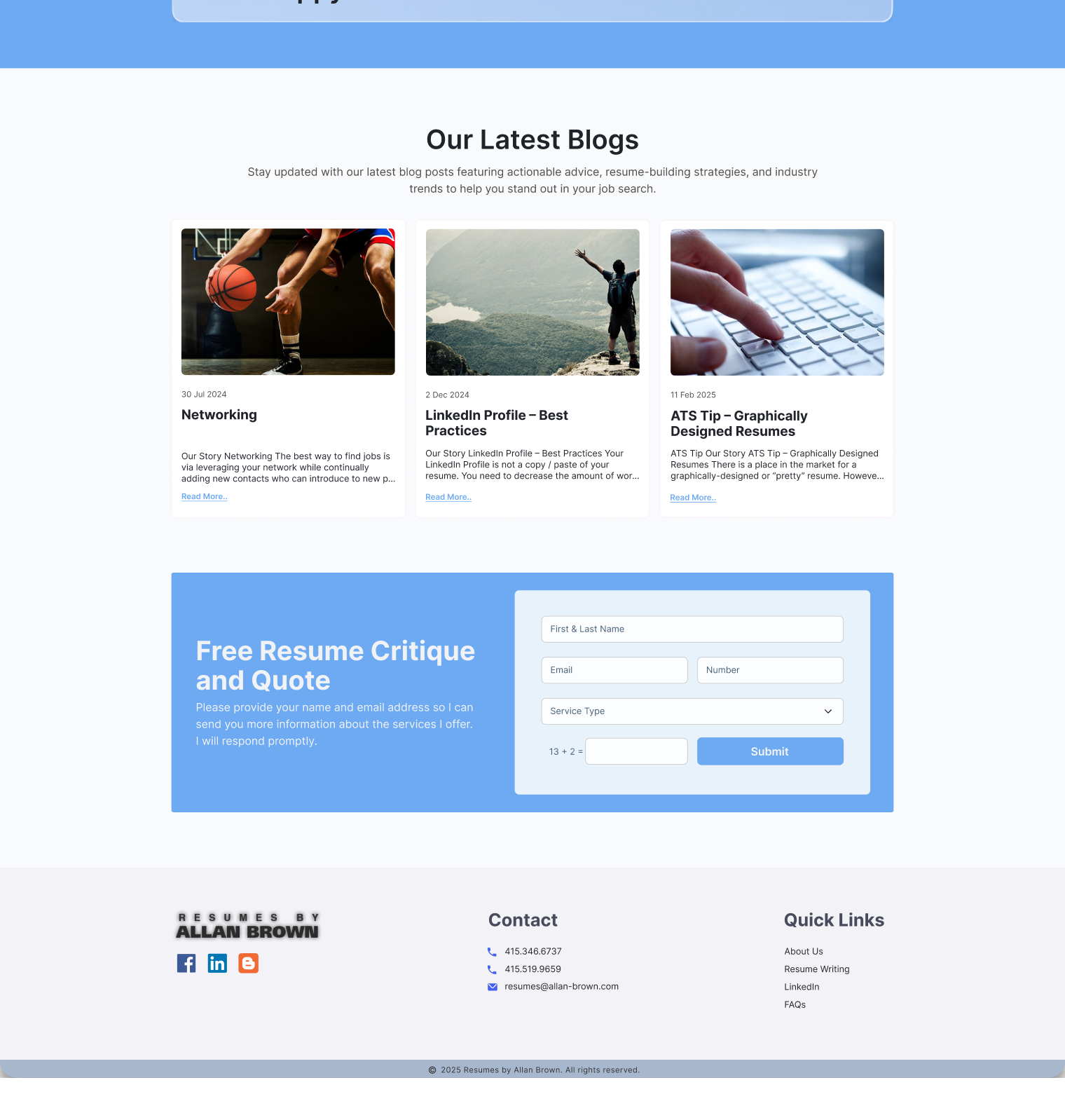 allan-brown website screen 2