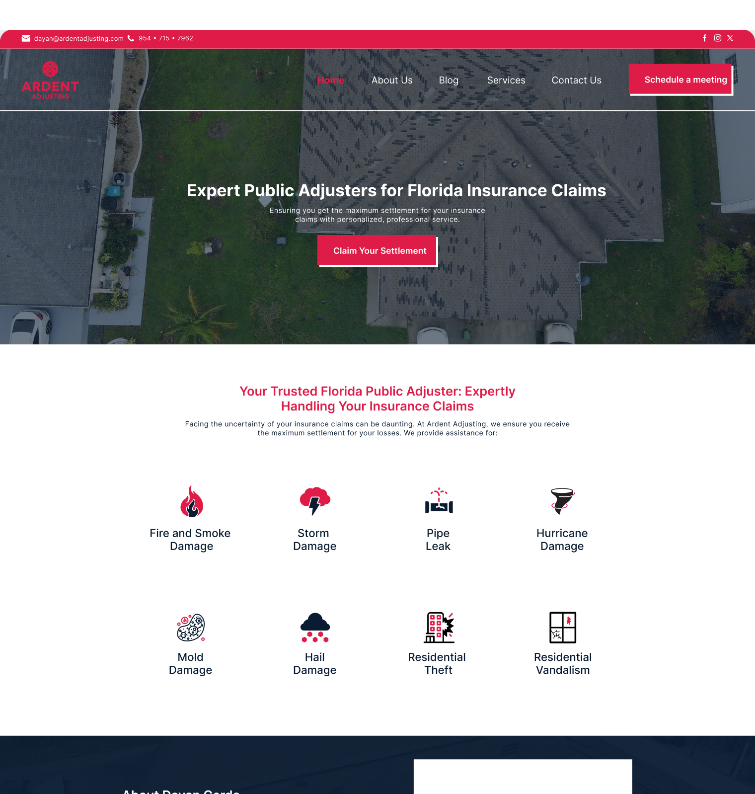 ardent-adjusting website screen 1