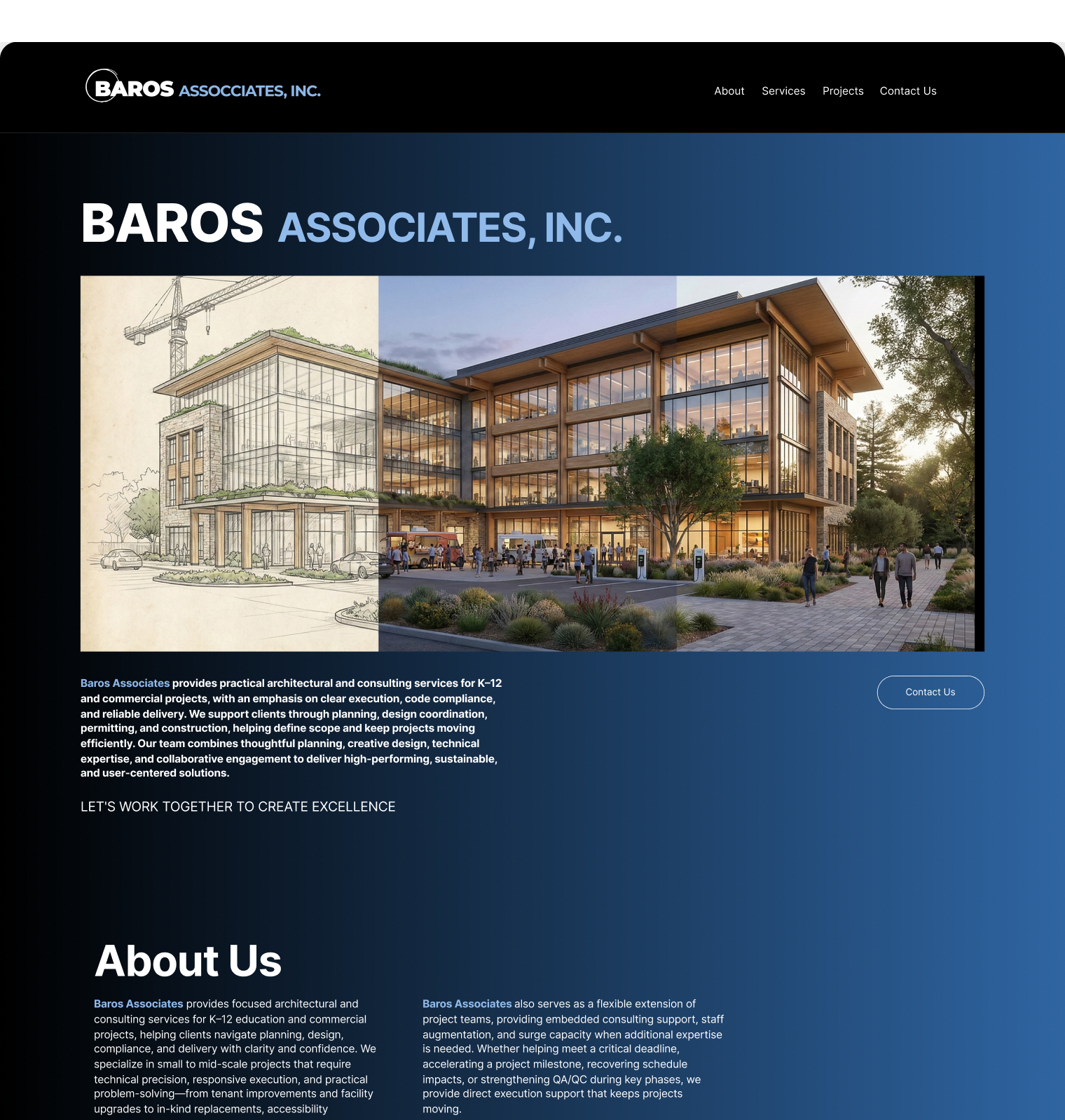 baros-associates website screen 1