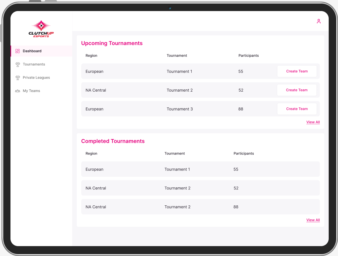 clutch-up web app screen 1