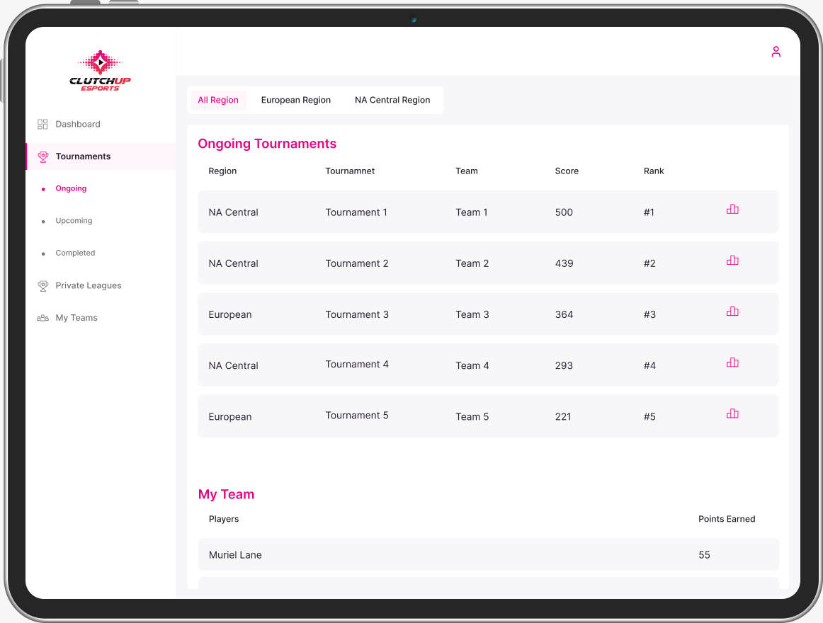 clutch-up web app screen 2