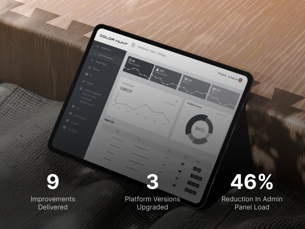 Color Hunt - case study card, hover state with results