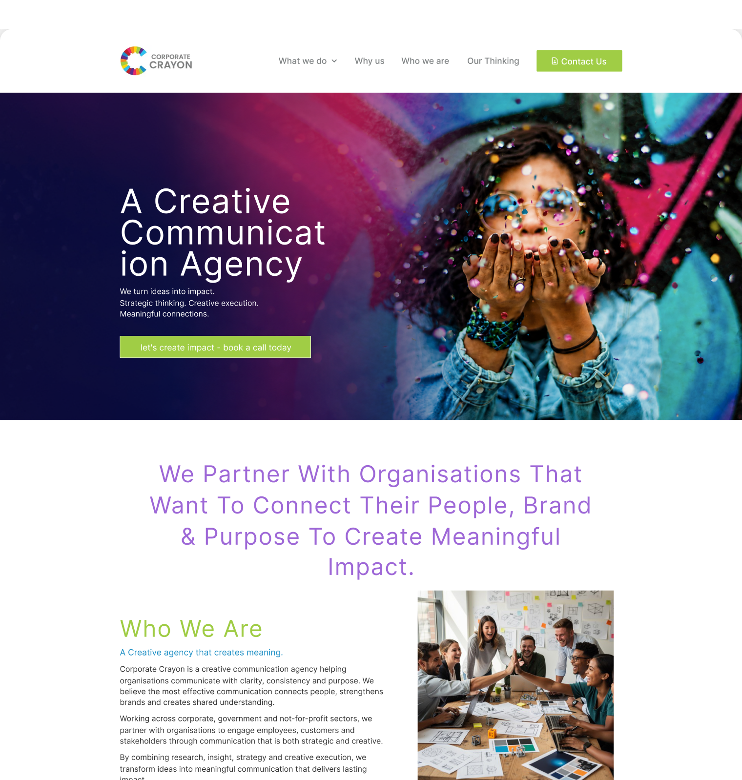 corporate-crayon website screen 1