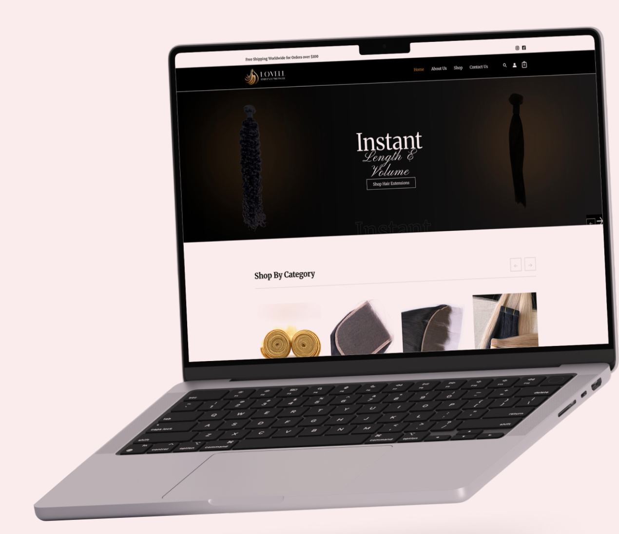 Lovell Hair Extensions website preview