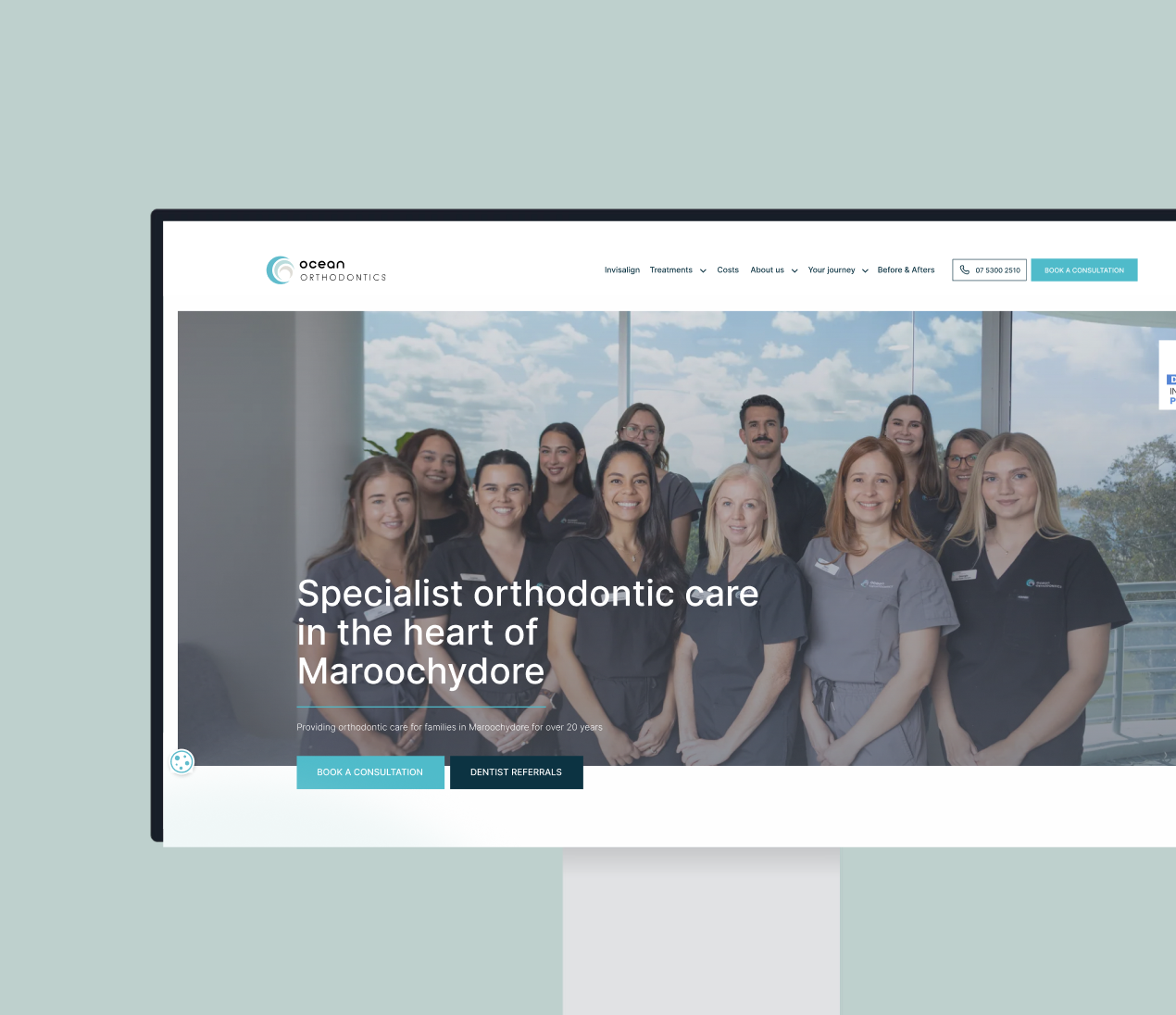 Ocean Orthodontics website preview