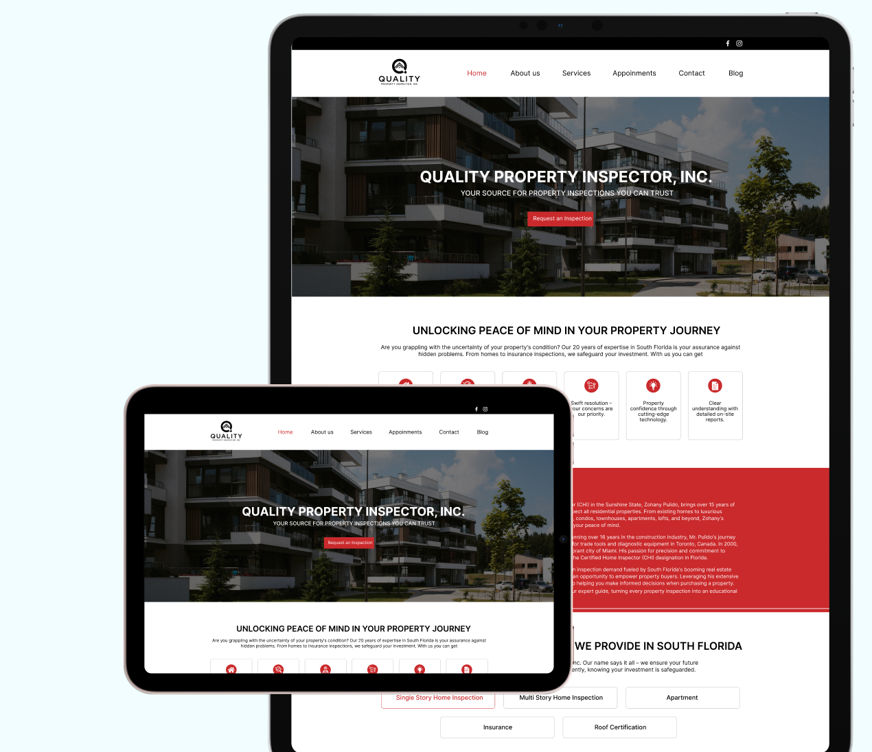 Quality Property Inspector website preview