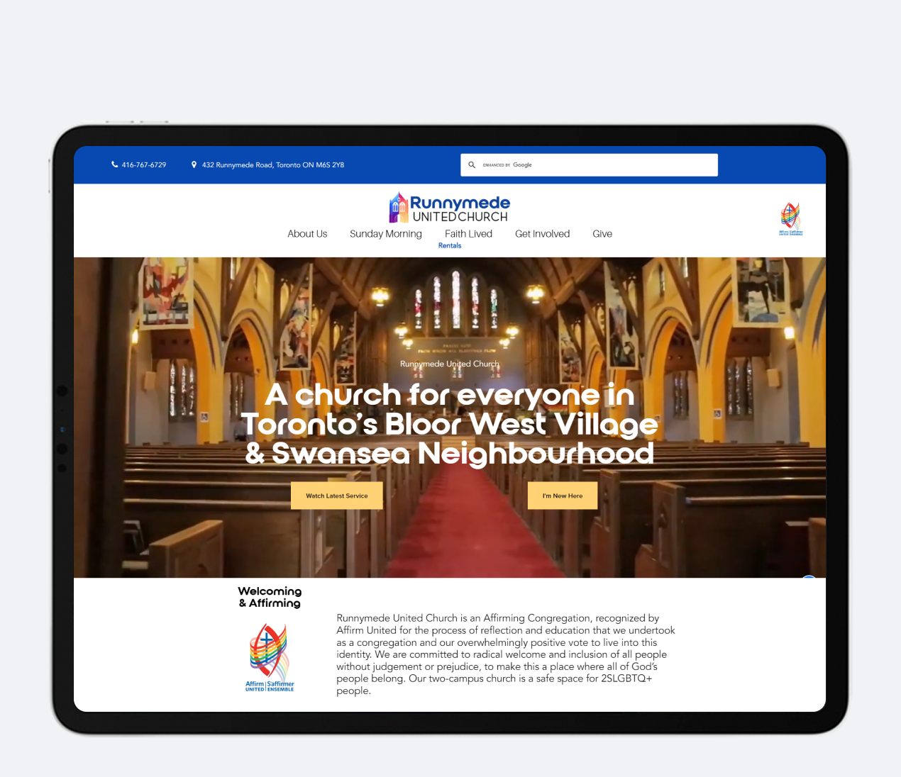 Runnymede United Church website preview