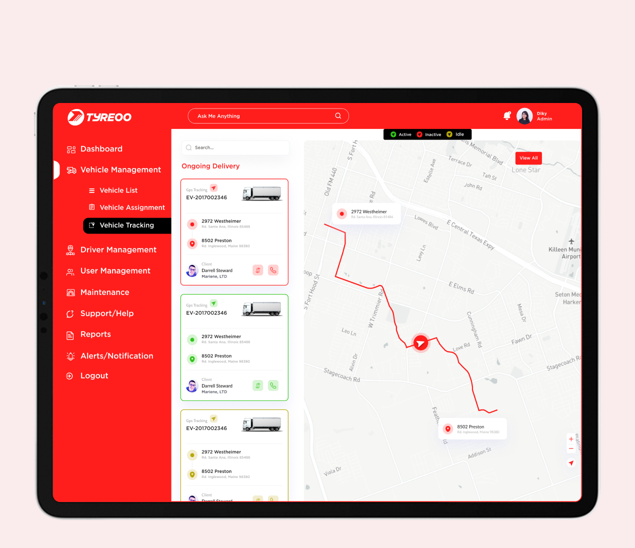 Tyreoo fleet management