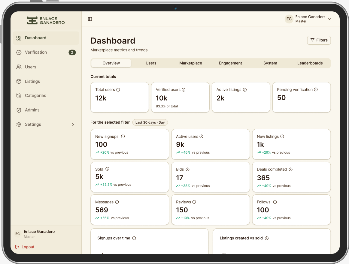 enlace-web web app screen 2