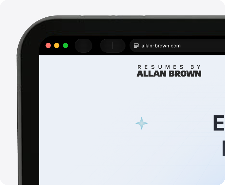 Allan Brown (Resumes by Allan Brown) website mockup