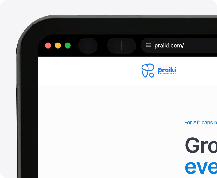 Praiki web app mockup