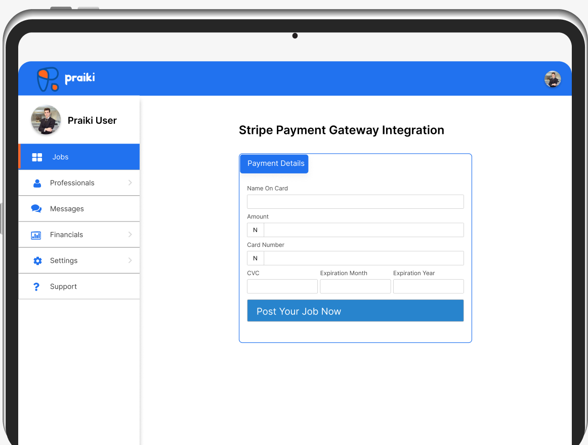 Praiki web app screen 5