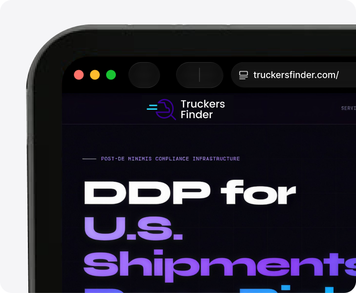 Trucker's Finder web app mockup