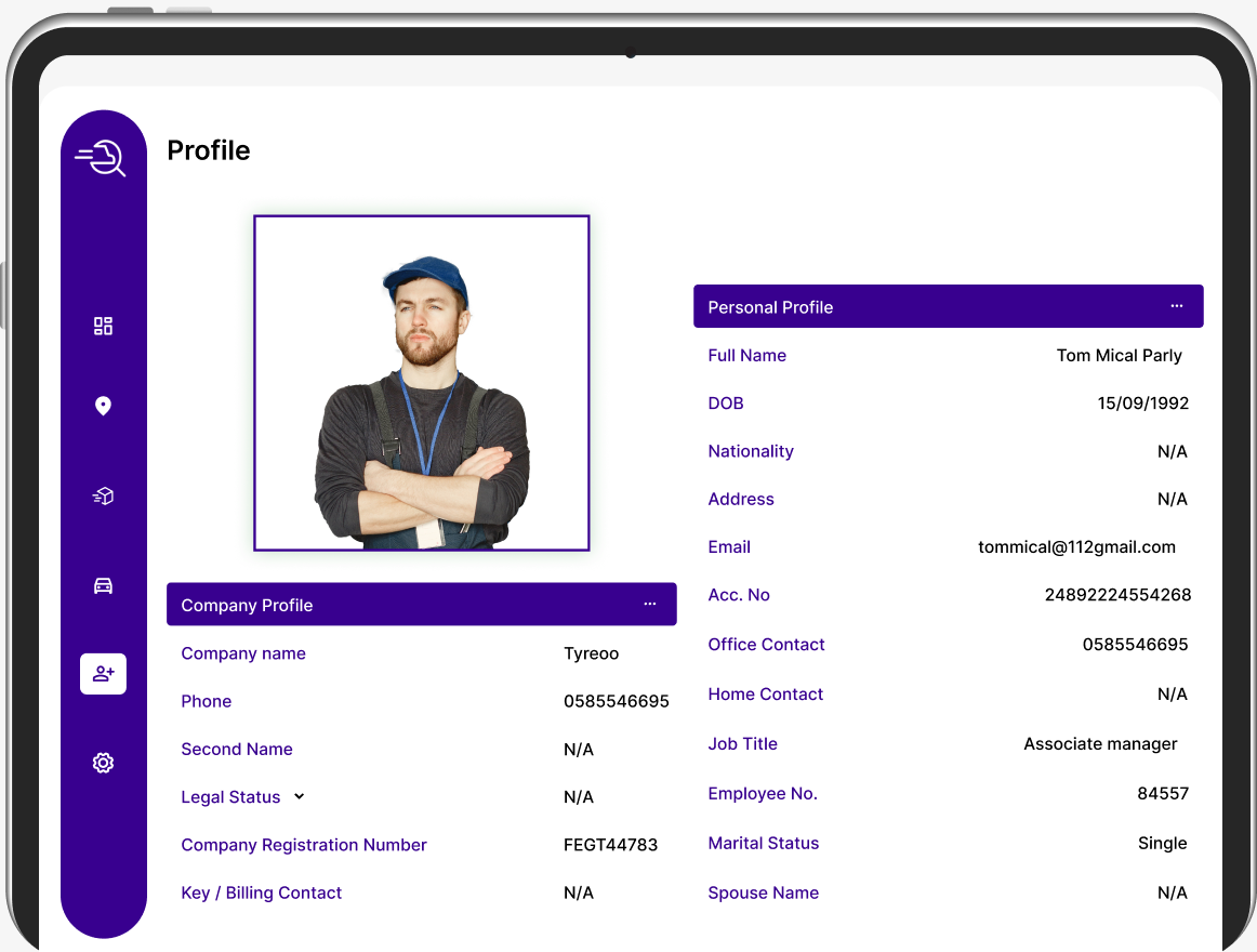 Trucker's Finder web app screen 1