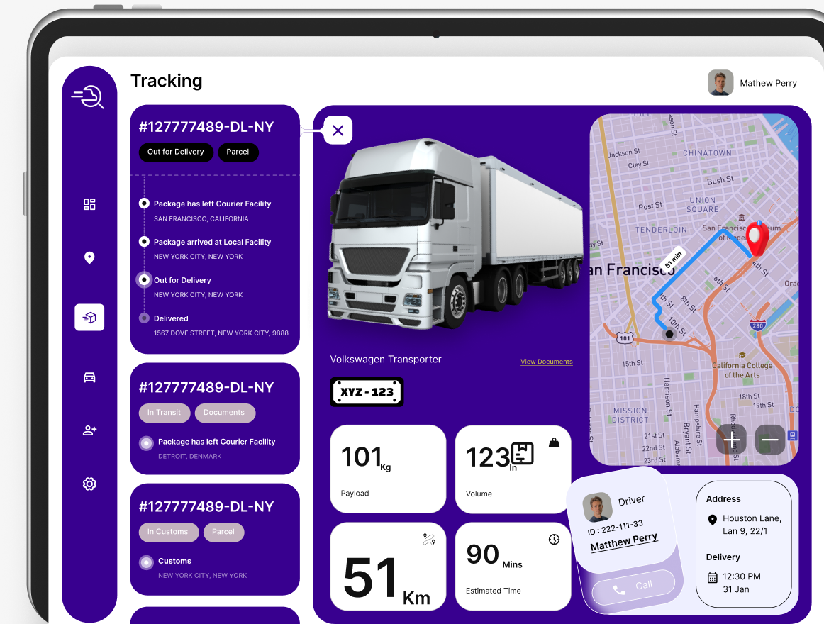 Trucker's Finder web app screen 2