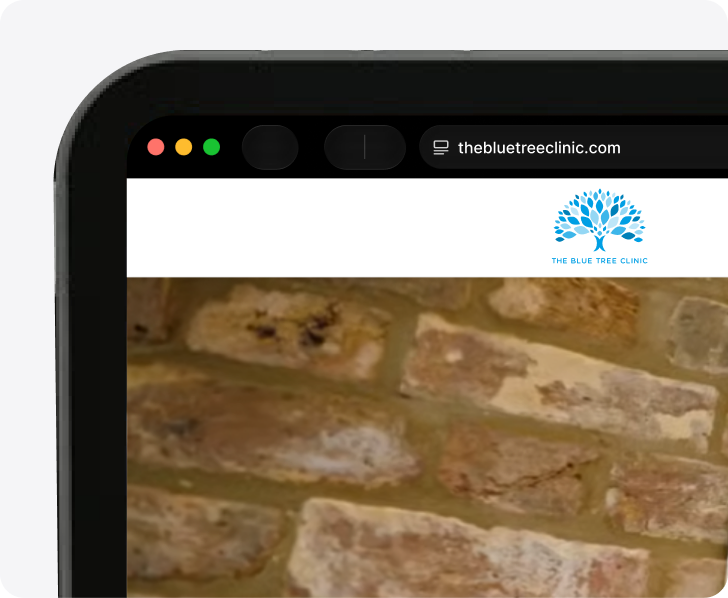The Blue Tree Clinic website mockup