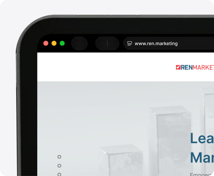 REN Marketing website mockup