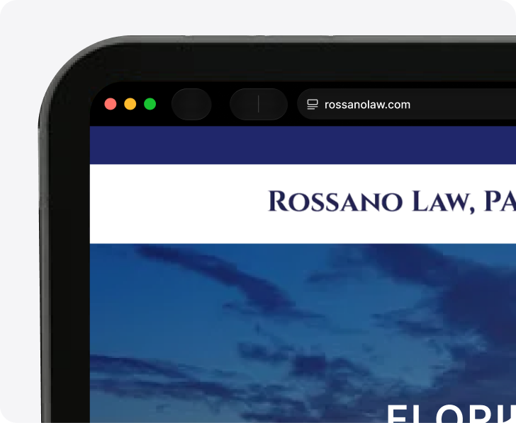 Rossano Law, P.A. website mockup