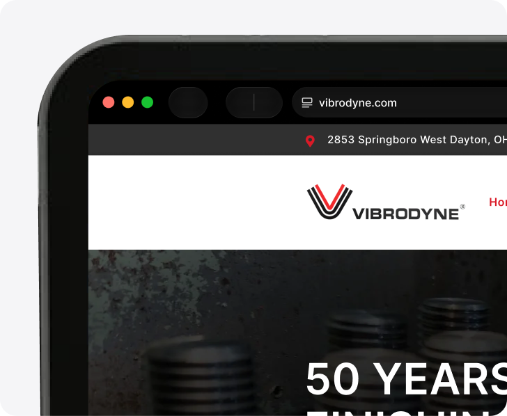 Vibrodyne website mockup