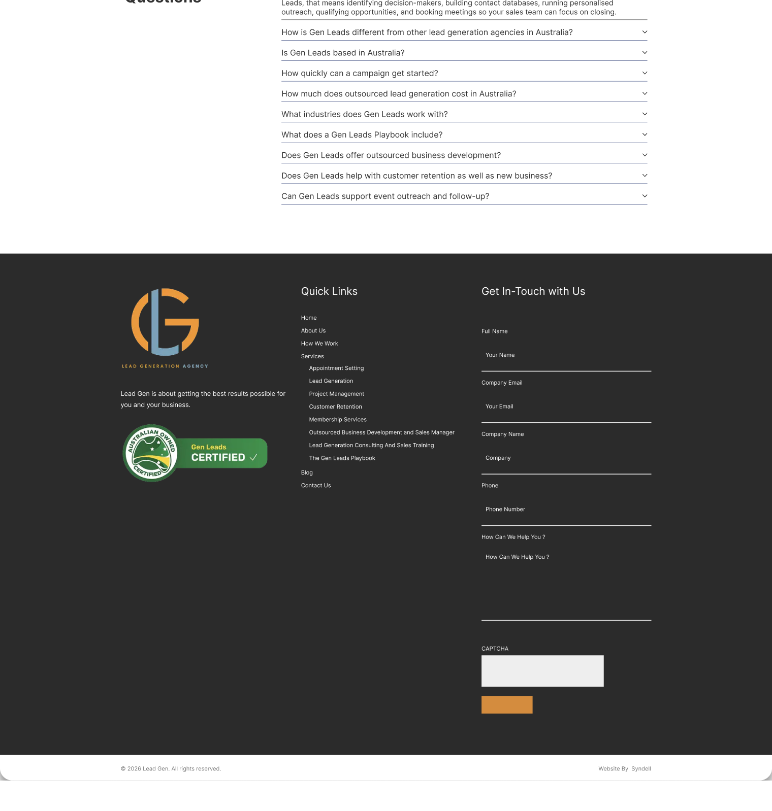 gen-leads website screen 2