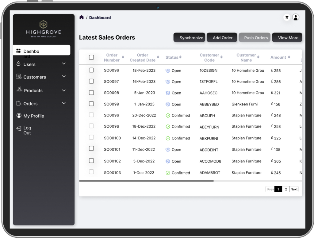 highgrove website mockup