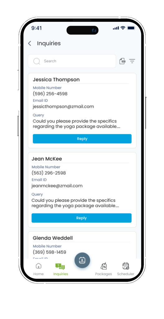 HWA mobile app UI screen 2