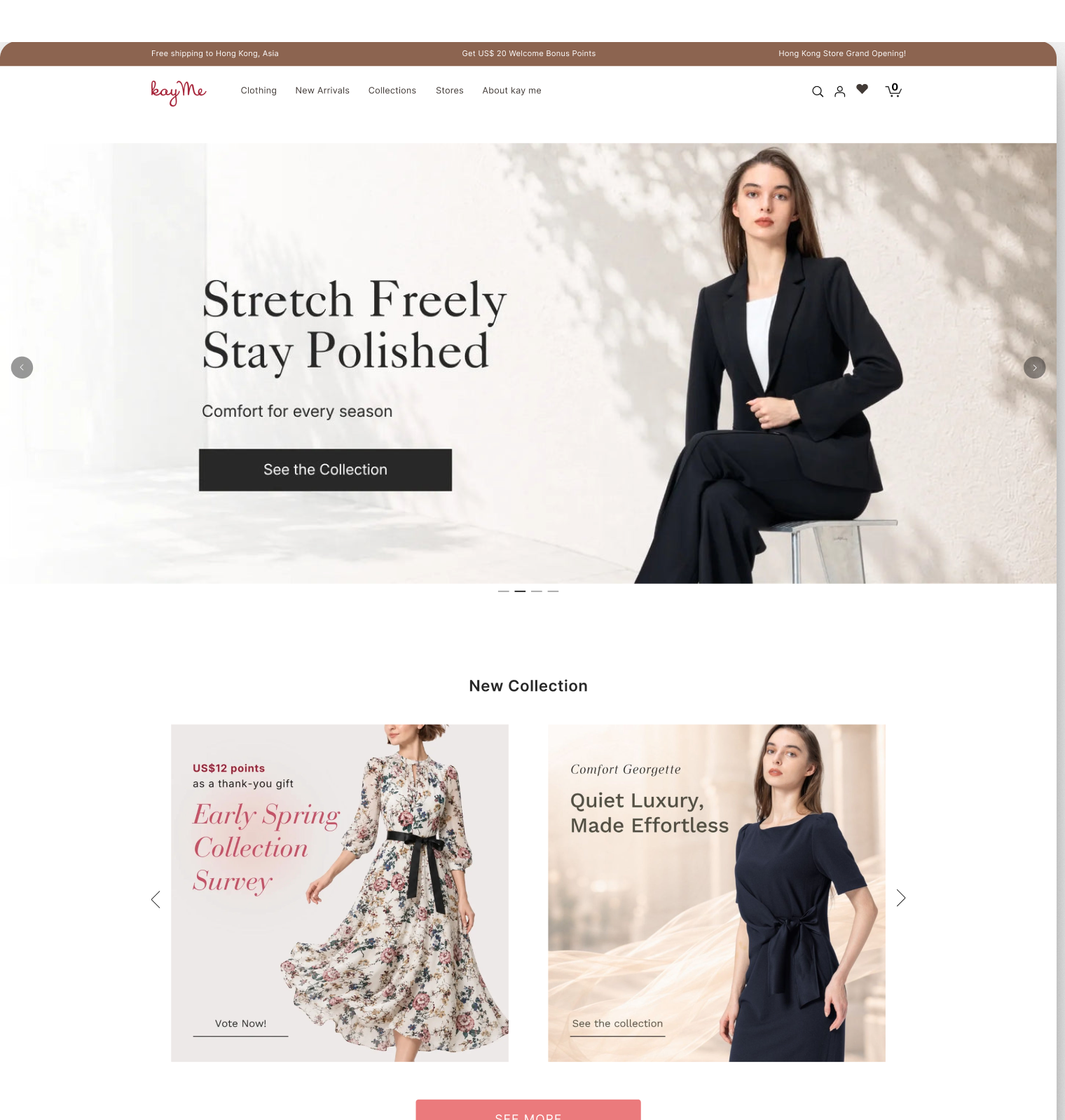 kayme website screen 1