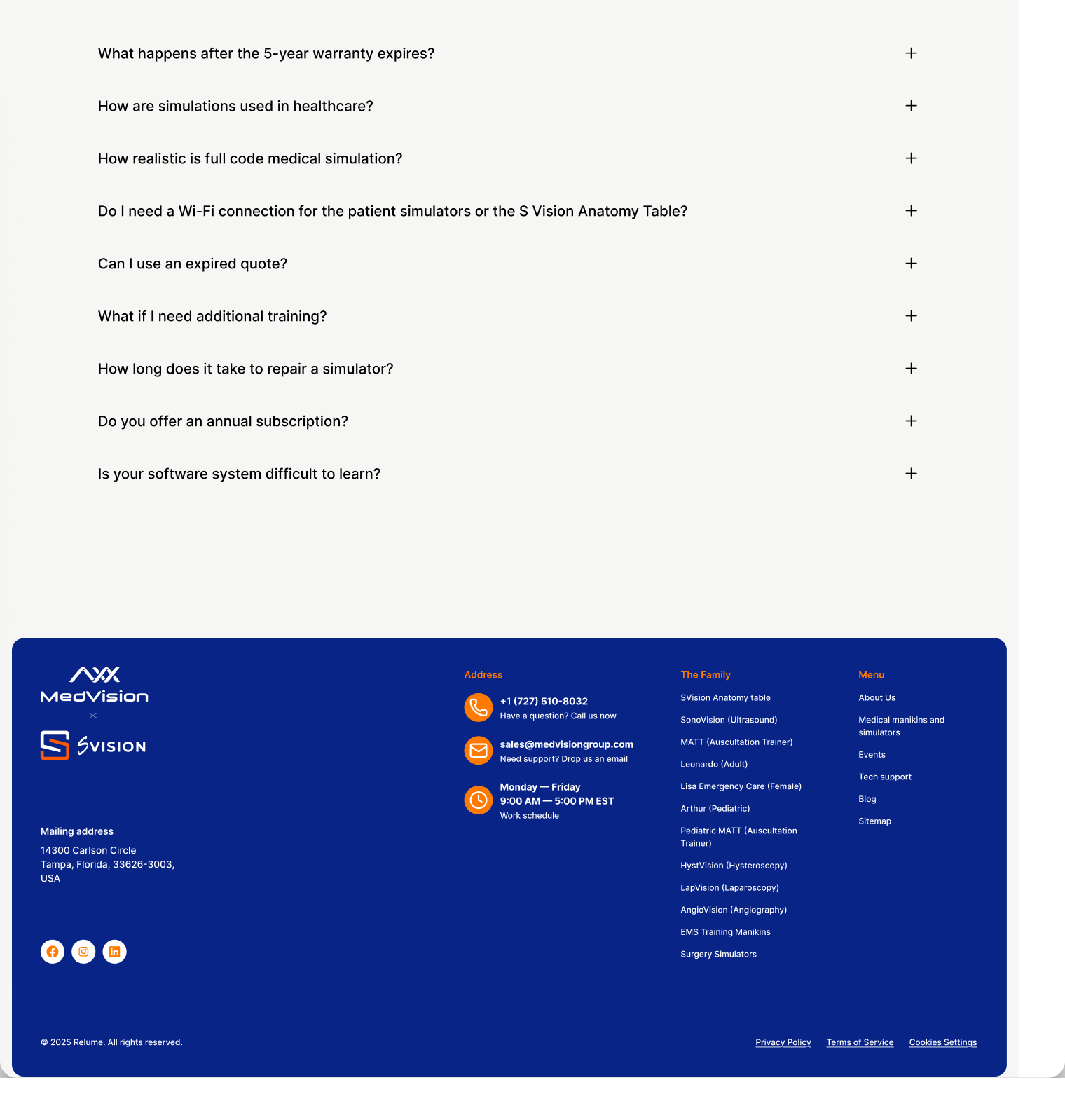 medvision website screen 2
