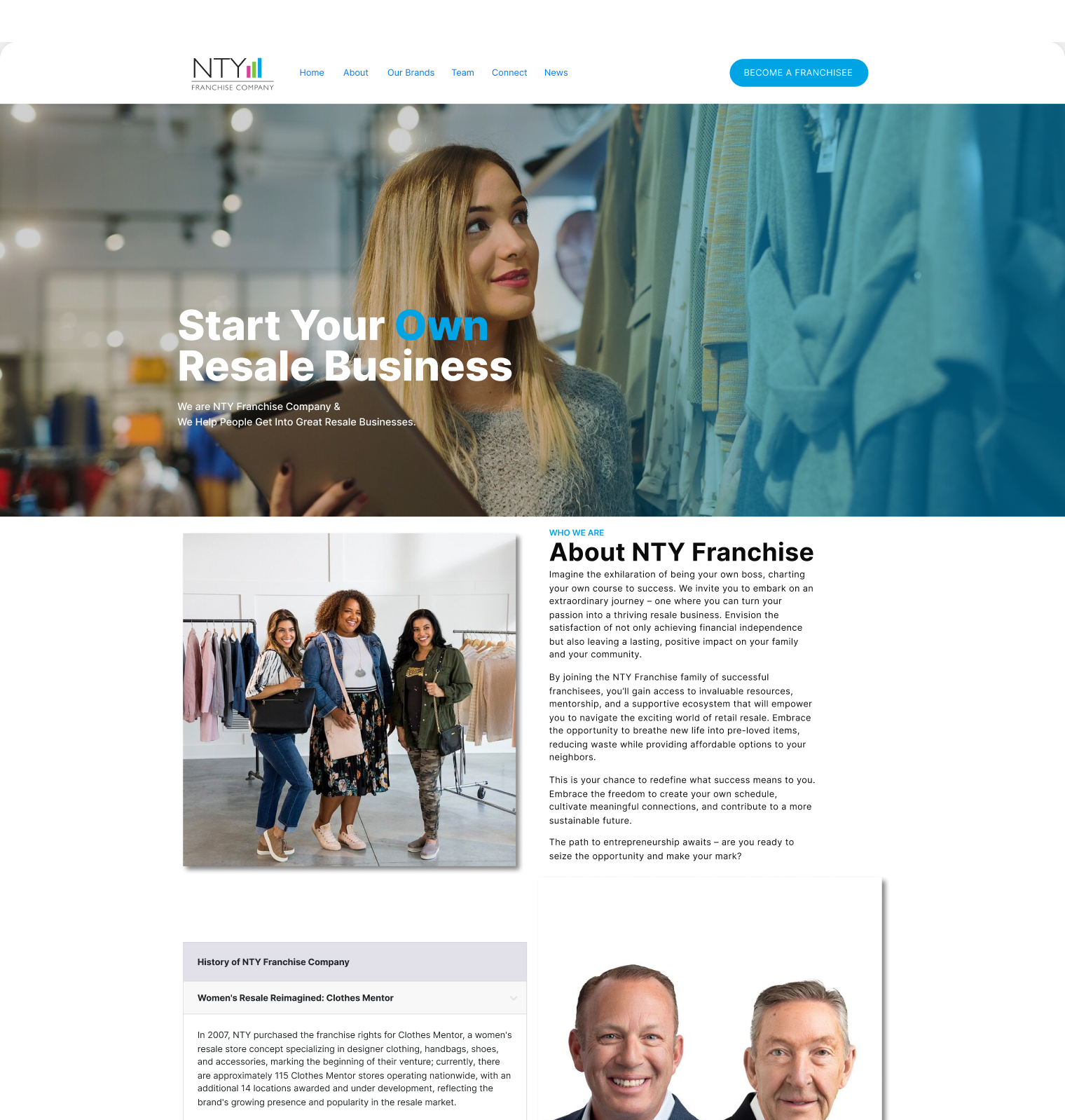 nty-franchise website screen 1