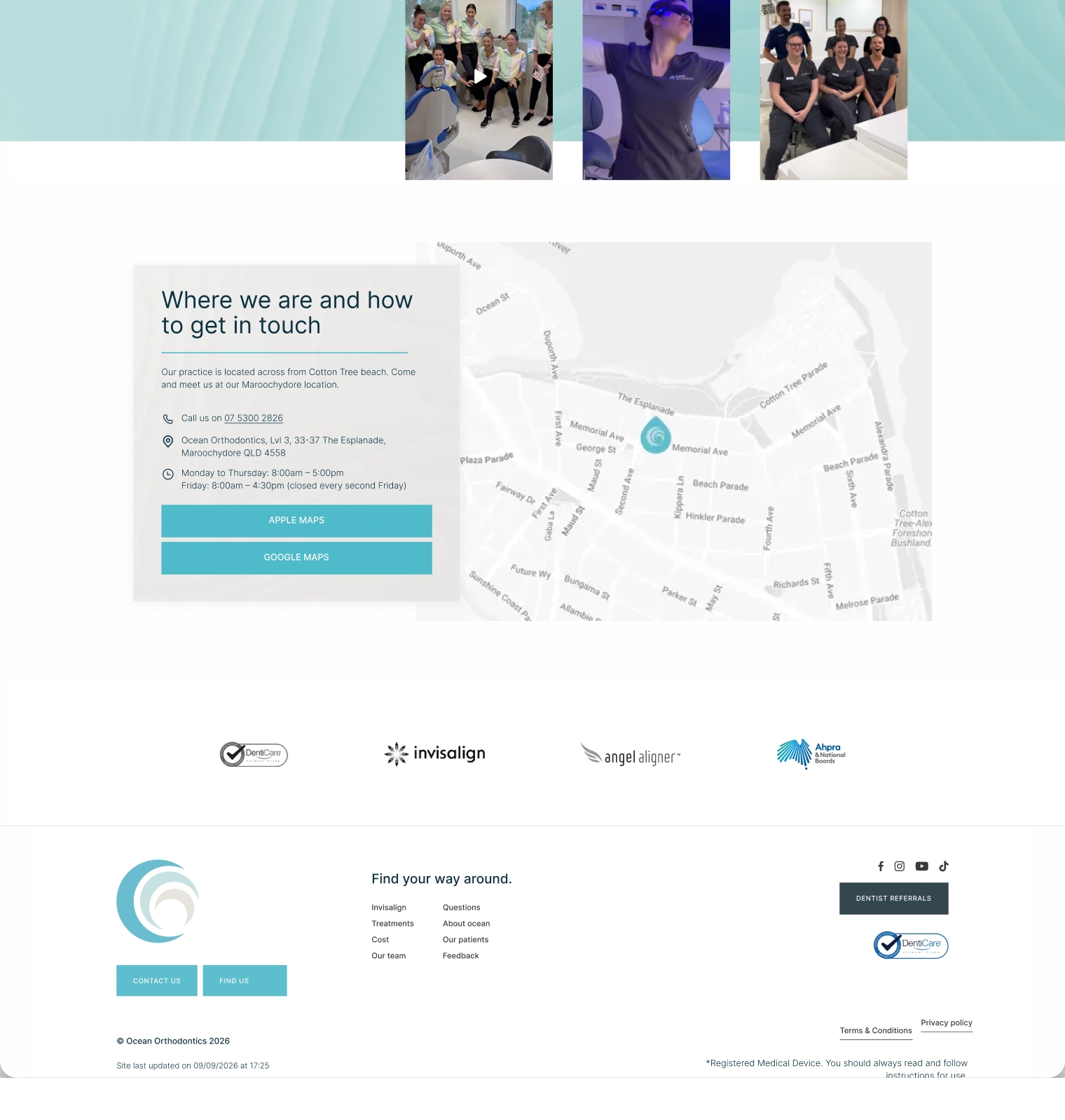 ocean-orthodontics website screen 2