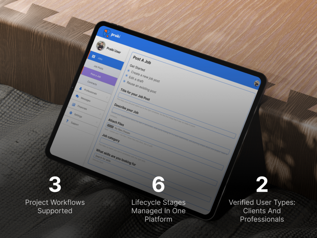 Praiki - case study card, hover state with results