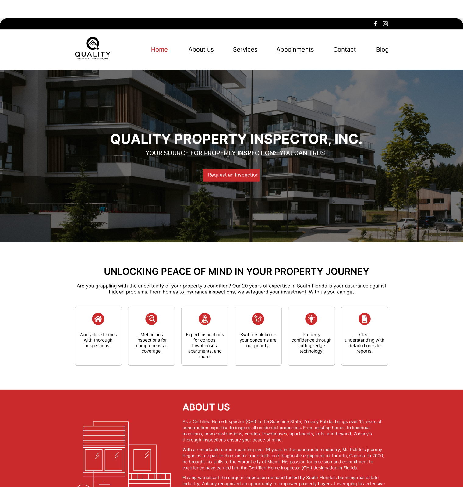 quality-property-inspector website screen 1